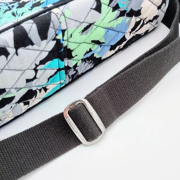 Vera Bradley Camofloral Laptop Messenger Bag Blue Floral Quilted - Picture 5 of 11